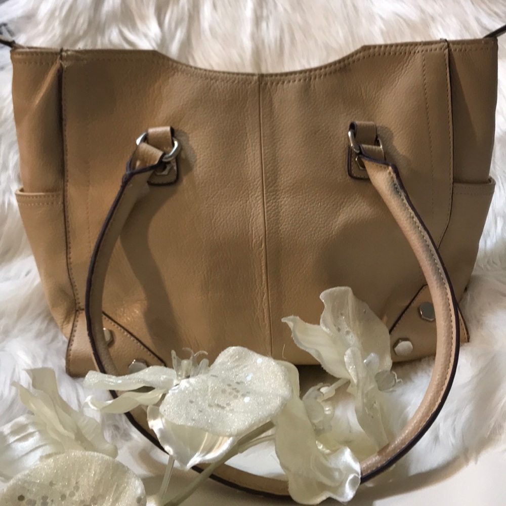 TIGNANELLO LEATHER TAN SHOULDER PURSE